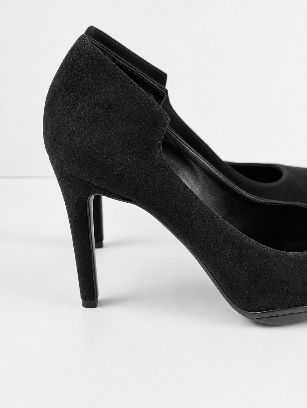 Giampaolo Viozzi Black Suede Leather Pointed Toe Pumps Heels Size 38 Italy 7.5 - Picture 4 of 11